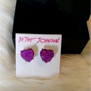 Betsy Johnson glitter stud earrings